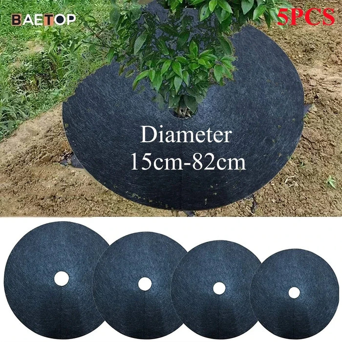 Non-Woven Tree Mulch Ring Weeding Barrier, Protector Mat, Plant Cover, Anti Grass, Gardening Fabric Weed Control, 15cm-82cm