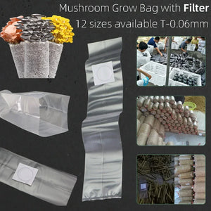 10-50PCS PP Mushroom Spawn Grow Bags Spawn Media Grow Substrate High Temp Pre Sealable Garden Supplies Planting Ventilate Bags