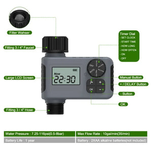 Automatic Water Timer Intelligent Irrigation Watering System Sprinkler Timer Garden Irrigation Equipment LCD Display