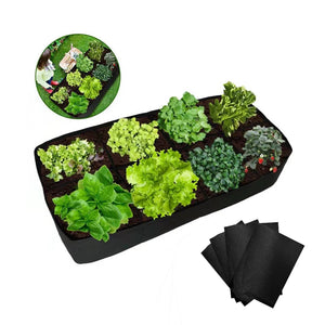 Raised Garden Bed 4/8 Pockets Rectangular Planting Bag Square Plant Grow Bags Felt For Vegetables Flowers Multi-grid