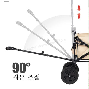 Folding Wagon Cart Outdoor Camping Folding Cart Foldable pull-along Beach Wheeled Trolley Handcart Garden Wagon Picnic Cart