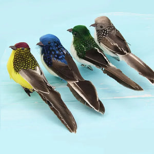 2Pcs Artificial Birds Lifelike Parrot Model Garden Lawn Yard Ornaments Landscape Fake Feather Birds Figurines Home Decor