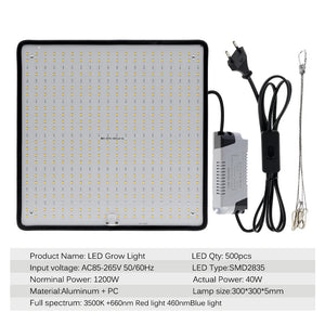 1200W LED Grow Light Full Spectrum SMD2835 Chips Phytolamp Boards For Indoor Plants Flowers Greenhouse Hydroponics Growing Lamps