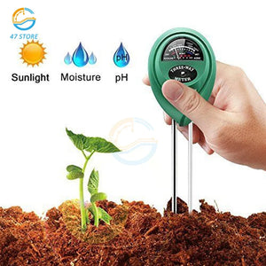 3 In1 Moisture Sunlight PH Meter Soil Water Acidity Humidity Light PH Test Garden Plant Flowers Moist Tester PH Monitor Detector