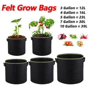 3/4/5/7/10 Gallon Felt Grow Bags Gardening Fabric Grow Pot Vegetable Tomato Growing Planter Garden Potato Planting Pots