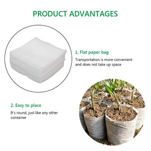 100Pcs Non-woven Fabric Seeding Biodegradable Nursery Bag Home Garden Germination Planter Pot Fabric Grow Bags Plant Accessories