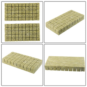 50/100Pcs Stonewool Hydroponic Grow Media Cubes Plant Cubes Soilless Substrate Rock Wool Plug Nursery Block