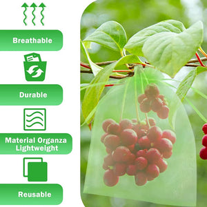 100PCS Grapes Fruit Protection Bags Garden Mesh Bags Agricultural Orchard Pest Control Anti-Bird Netting Vegetable Bags