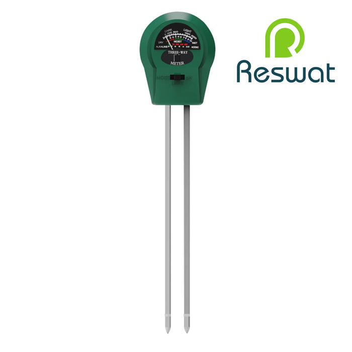 Reswat Analog 3-in-1 Professional Tools Soil Detector PH Moisture Sunlight Tester Sensor Kits Suitable For Gardens Farms