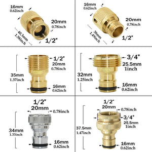 1/2'' 3/4'' 5/8" 1'' Brass Tap Quick Connecter 16mm 20mm Copper Hose Coupling Adapter Garden Watering Gun Water Stop Fittings