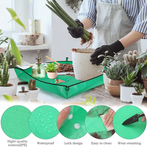 1Pc Repotting Plant Mat Potting Pad Foldable Waterproof Plant Repotting Mat Gardening Soil Mat 100x100