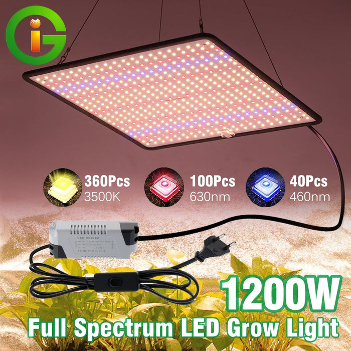 1200W LED Grow Light Full Spectrum SMD2835 Chips Phytolamp Boards For Indoor Plants Flowers Greenhouse Hydroponics Growing Lamps