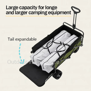 Collapsable Wagon Outdoor Wheel Carts Large Capacity Camping Trolley Adjustable Handle Picnic Handcart Multifunctional Pull Cart