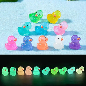 10pcs/Set Luminous Mini Animals Trees Micro Landscape Ornament Outdoor Glowing Miniature Statue Potted  Garden Home Decoration