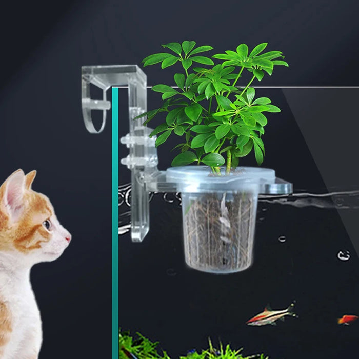 Fish Tank Planting Cups Hydroponic Support Basket Water Grass Aquatic Plant Holder Wall Hanging Flower Pots Aquarium Accessories