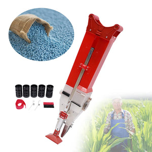 Manual Single / Double Cylinder Spreader Hine Seed Drill Fertilizer Applicator Handheld Seeder 6-8 Mu Garden Planter Tool