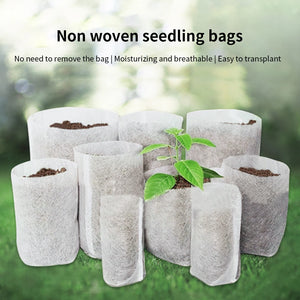 100Pcs Biodegradable Nursery Bag Plant Grow Bags Non-Woven Fabric Seeds To Sow Flower Pots For Home Garden Accessories Tools ﻿