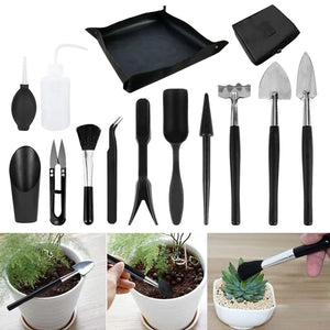 5 15PCS Succulent Plant Tools Plant Repotting Mat Storage Bag Mini Garden Transplanting Tools For Indoor Outdoor Miniature Fairy