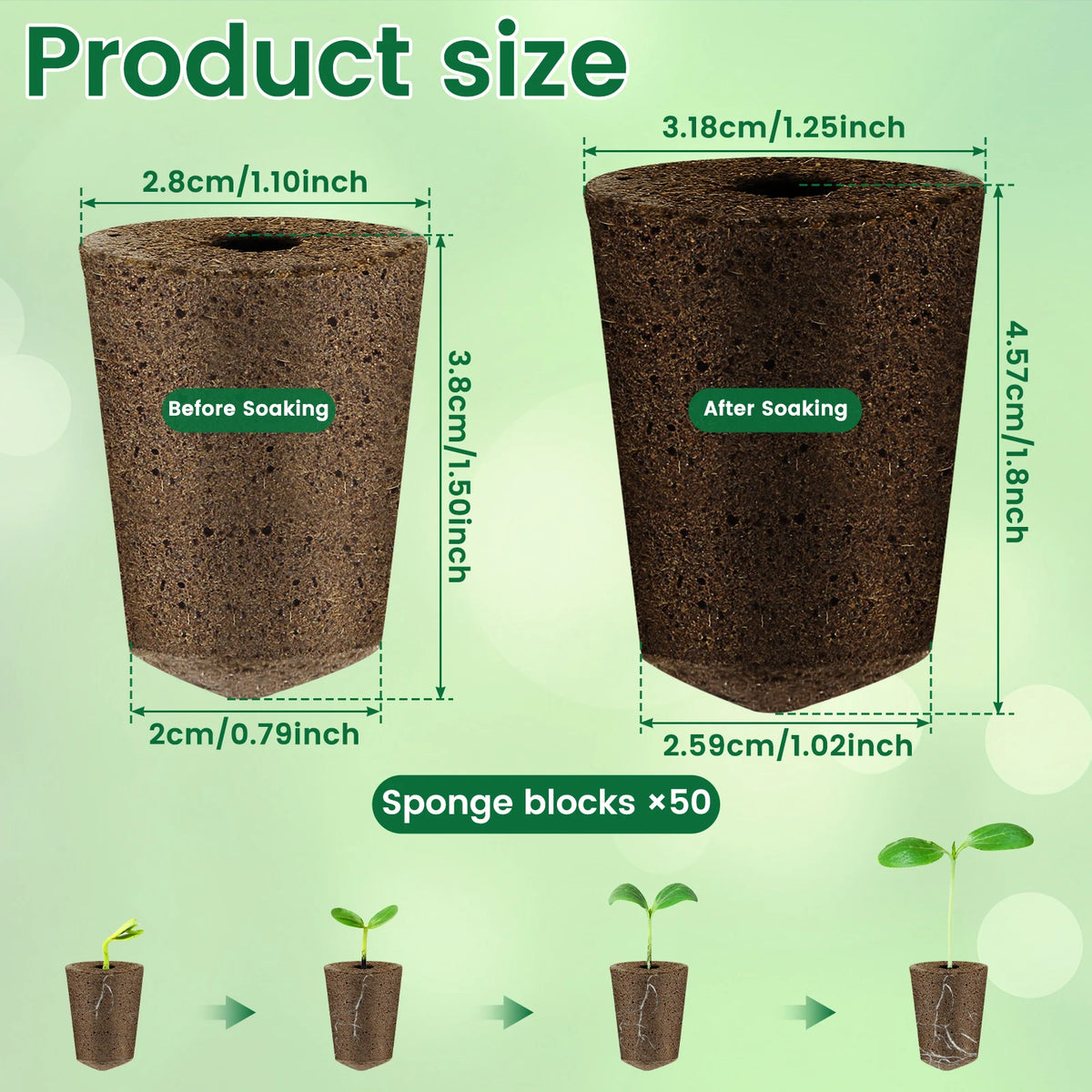 50 Pack Seed Grow Sponges Seed Starter Sponges for Hydroponics Replace ...