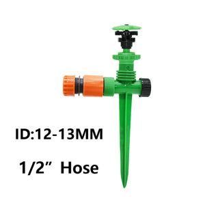 Adjustable Spiked Rocker Impact Sprinkler Garden Agriculture Watering Nozzle Lawn Irrigation Watering 360 Degrees Rotary Jet