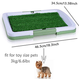 Pet Dog Grass Pad with Tray,Outdoor and Indoor Potty System Dog Litter Box Toilet Pee Pad for Dogs Waterproof Turf Dog Potty