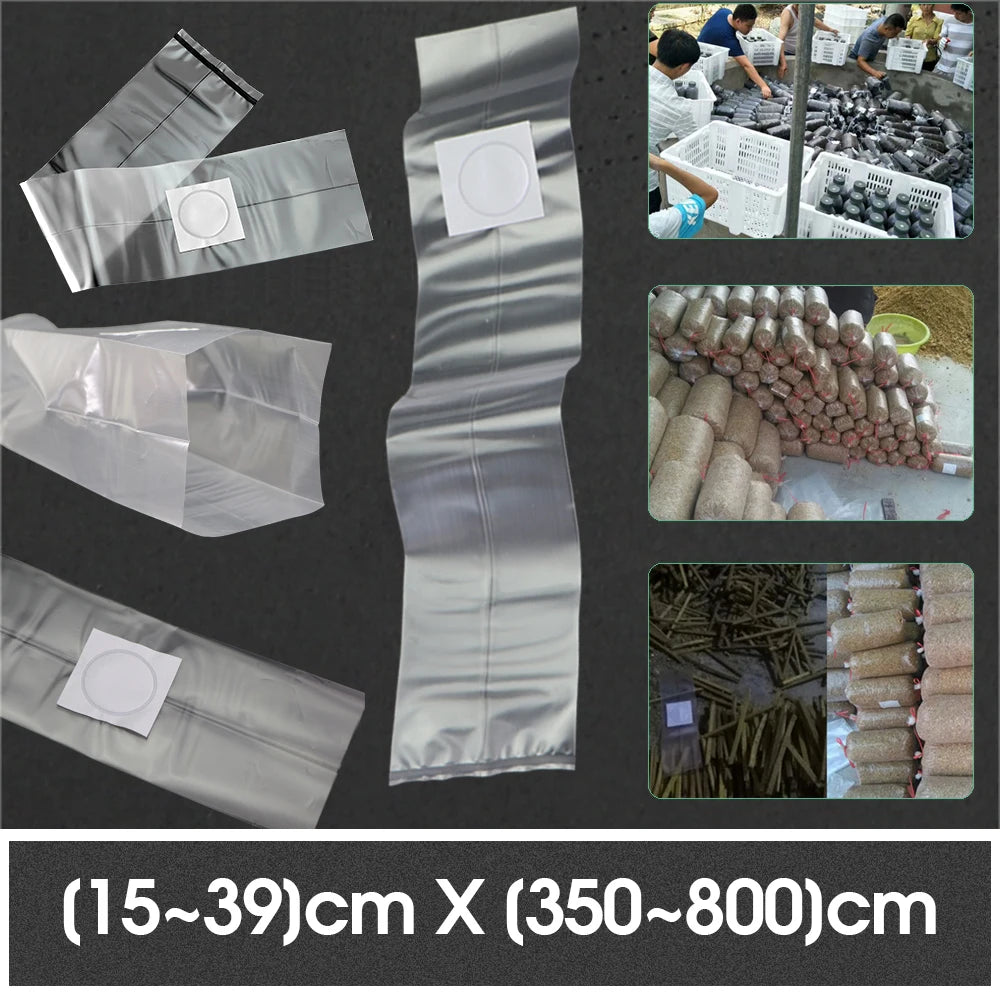 12 Sizes PVC Mushroom Spawn Grow Bag Spawn Media Grow Substrate High T ...