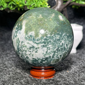 More Than 60mm Natural Water Grass Agate Energy Gem Sphere Healing Aura Meditation Crystal Ball Garden Aquarium Home Decoration