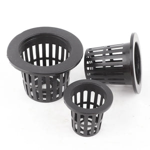 50Pcs Black Plant Grow Pots Garden Vegetable Soilless Hydroponic Basket Nursery Pots Hydroponic Colonization Mesh Cup