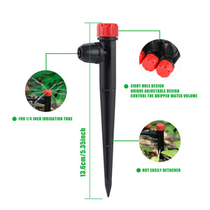 Garden Micro drip irrigation 360 Degrees Rotating Nozzle Powder sprayer sprinkler use for 1/4" Hose garden watering system