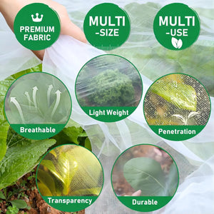 Vegetables Plant Insect Protection Net Garden Fruit Care Cover Flowers Greenhouse Protective Net Pest Control Anti-Bird 60 Meshs