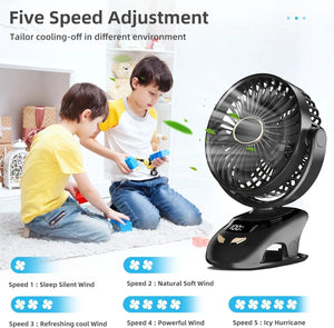 Small Desk Clip On Fan, Portable PersonalUSB Clip Fan For Home Office Travel Bed Stroller Camping Outdoor Golf Cart Fan