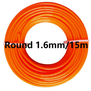 1.6/2.0/2.4mm x 15M Nylon Trimmer Line Brush Grass Cutting Weed Rope Strimmer Tool Accessories Lawn Mower Wire