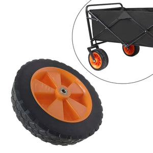 7" Collapsible Wagon Replacement Wheel Double Bearing Rubber for Hand Cart Trolley Hand Truck Outdoor Camping Lawn Mower Wheels