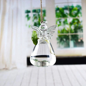 Hand-blown Transparent Angel Vase Borosilicate Glass Angel Shape Hydroponic Container Eye-catching DIY Plant Wall Mounted Vase