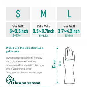 2 Pairs Reusable Nitrile Gloves - Extra Thick, Long Sleeve, for Dishwashing, Gardening, Pet Care, Chemical & Latex Free