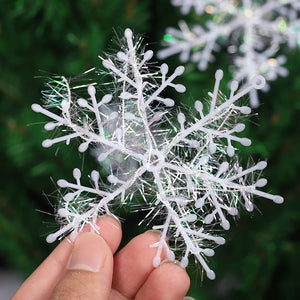 30Pcs Large Christmas Snowflakes New Year Garlands Home Party Decor Ornament Xmas Tree Hanging Glitter Snow Flake DIY Decoration