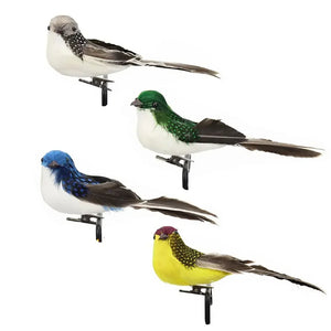 2Pcs Artificial Birds Lifelike Parrot Model Garden Lawn Yard Ornaments Landscape Fake Feather Birds Figurines Home Decor