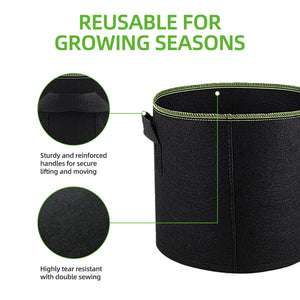 2023 New 3/4/5/7/10 Gallon Felt Grow Bags Gardening Fabric Grow Pot Vegetable Tomato Growing Planter Garden Potato Planting Pots