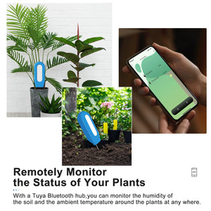 GIRIER Smart Soil Moisture Meter Bluetooth Temperature Humidity Sensor Remote Monitoring for Plants Care Garden Lawn Hub Needed