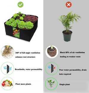 Large Garden Planting Bag Felt Multi-grid Planting Bag Vegetable Planting Pot Plant Flower Planting Pot Plant Nutrition Bag