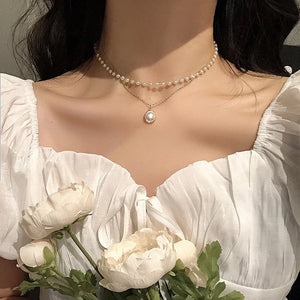 SUMENG 2024 New Beads Neck Chain Kpop Pearl Choker Necklace Gold Color Goth Chocker Fashion Jewelry Collar For Women Girl Gifts