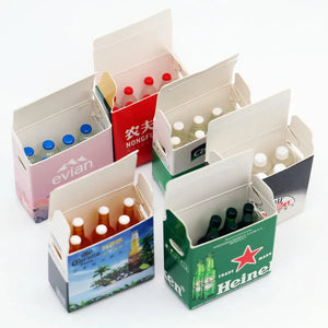 Mini Box Dollhouse Simulation Mineral Water Miniature Items Beer Set Drink OB11 Dolls House Accessories Supermarket Store Toys