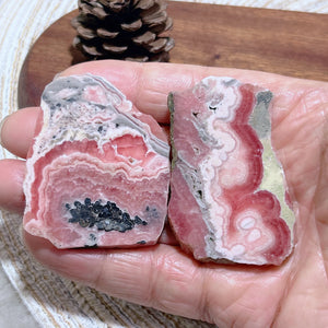 Natural Crystal Argentina Rhodochrosite Slab Slice Pattern Mineral Gemstones Ornament Home Garden Decoration Precious Gift