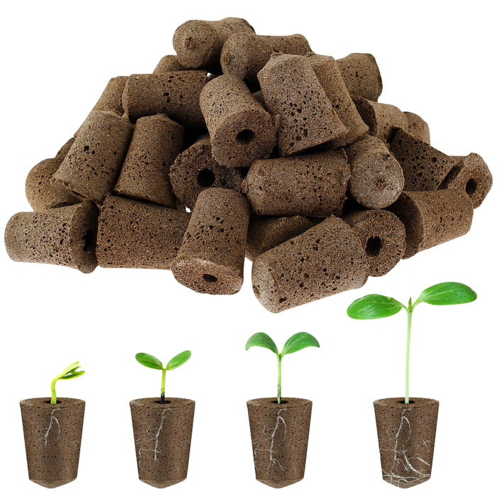 50 Pack Seed Grow Sponges Seed Starter Sponges for Hydroponics Replacement Root Growth Sponges Fits Garden System Seed Starting