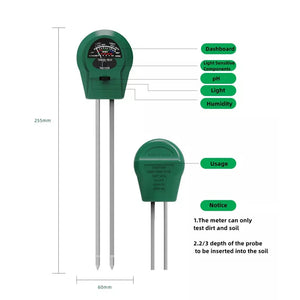 Reswat Analog 3-in-1 Professional Tools Soil Detector PH Moisture Sunlight Tester Sensor Kits Suitable For Gardens Farms