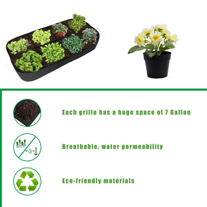 Raised Garden Bed 4/8 Pockets Rectangular Planting Bag Square Plant Grow Bags Felt For Vegetables Flowers Multi-grid