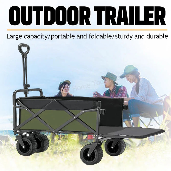 Folding Wagon Cart Outdoor Camping Folding Cart Foldable pull-along Beach Wheeled Trolley Handcart Garden Wagon Picnic Cart