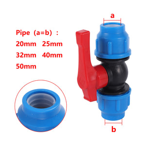 20/25/32/40/50mm PVC PE Pipe Faucet Diverter Plastic Quick Ball Valve Garden Lawn Irrigation Water Pipe Fittings