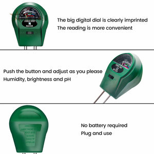 Soil PH Meter Sunlight PH Tester Flowers Soil Moisture Sensor Meter Plants Acidity Humidity PH Monitor Garden Tool