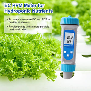 Tuya 6 in 1 PH Meter Salinity S.G. EC ppm Temp Nutrient Tester Water Quality Testing APP Control for Hydroponics Plants Aquarium